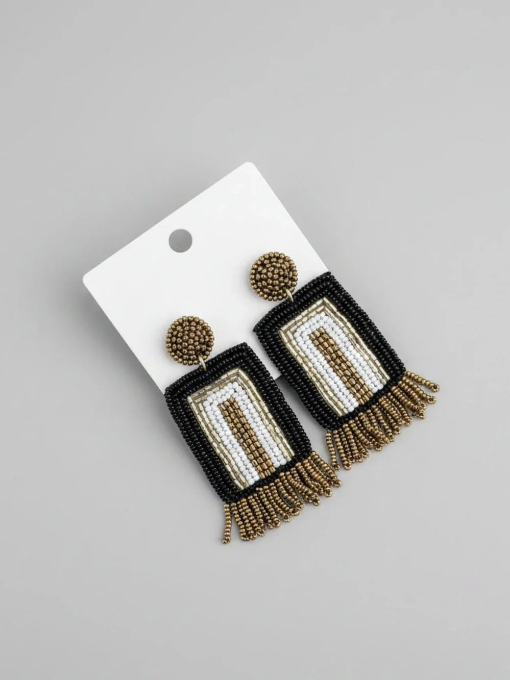 Della Beaded Earrings - Black
